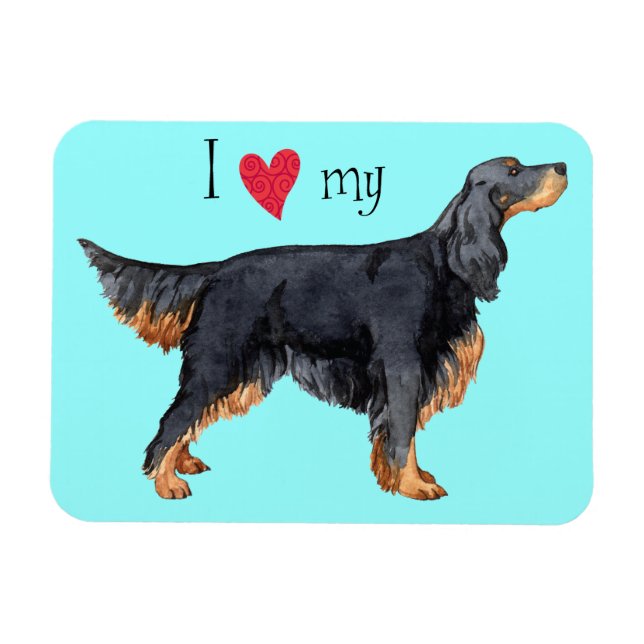 I Kärlek min Gordon Setter Magnet (Horisontell)
