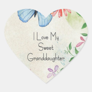 I Kärlek Min gosse farmor dotter. Hjärtformat Klistermärke