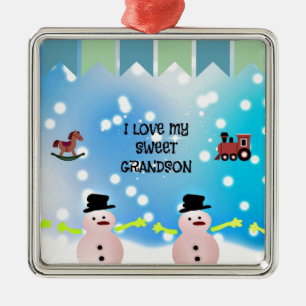 I Kärlek Min gosse Grandson Ceramic Ornament