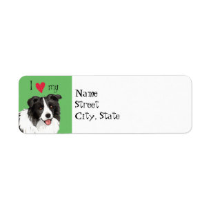 I Kärlek min Gräns Collie Returadress Etikett