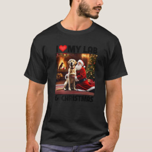 I Kärlek Min Gul lab riddare och jultomten T Shirt