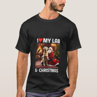 I Kärlek Min Gul lab riddare och jultomten T Shirt