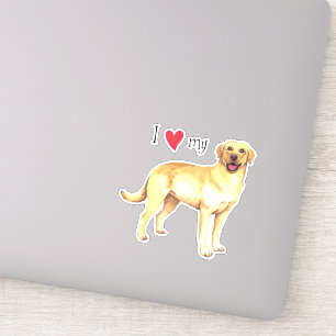 I Kärlek min Gul lab vinylSticker Klistermärken