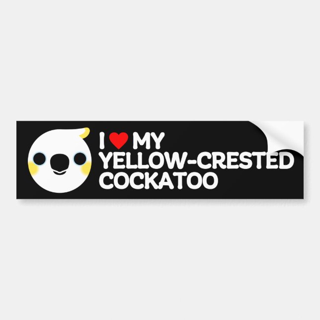 I KÄRLEK MIN GULT-CRESTED COCKATOO BILDEKAL (Framsidan)