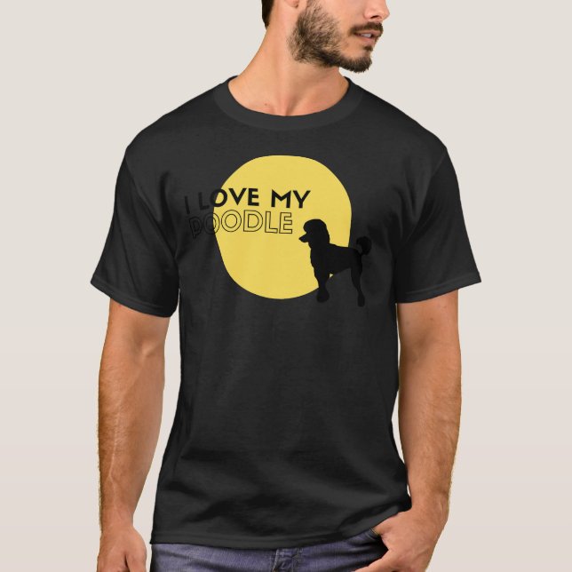 I kärlek min gult pudel t shirt (Framsida)