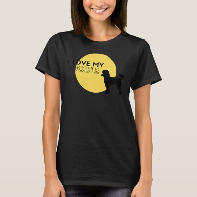 I kärlek min gult pudel t shirt (Framsida)