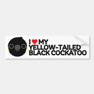 I KÄRLEK MIN GULT-TAILED BLACK COCKATOO BILDEKAL
