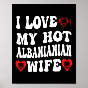 I Kärlek Min Hett Albynian Maka Alnia Flagga Heart Poster