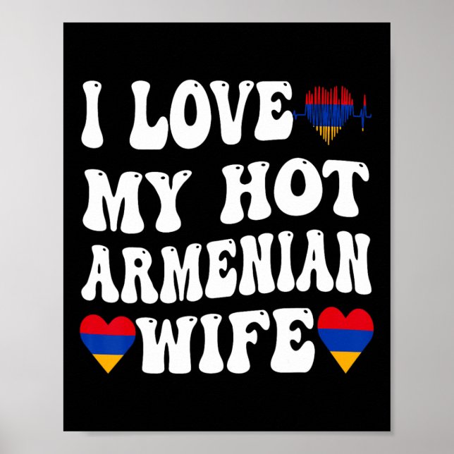 I Kärlek Min Hett Armeniska frun Armenia Flagga He Poster (Framsidan)