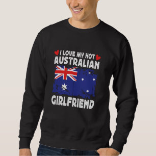 I Kärlek Min Hett Australian Girlkompis Couple Aus Lång Ärmad Tröja