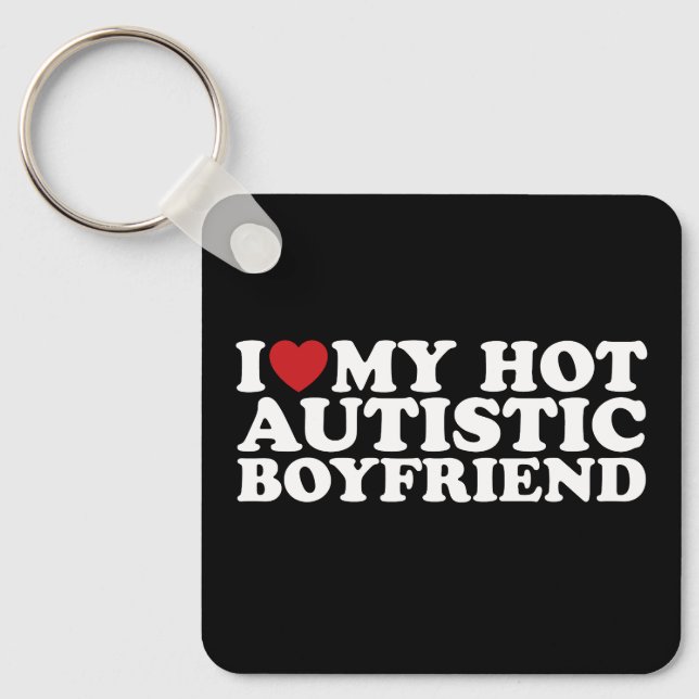 I Kärlek min Hett Autistic Boykompis BF Autism Hea Nyckelring (Framsida)