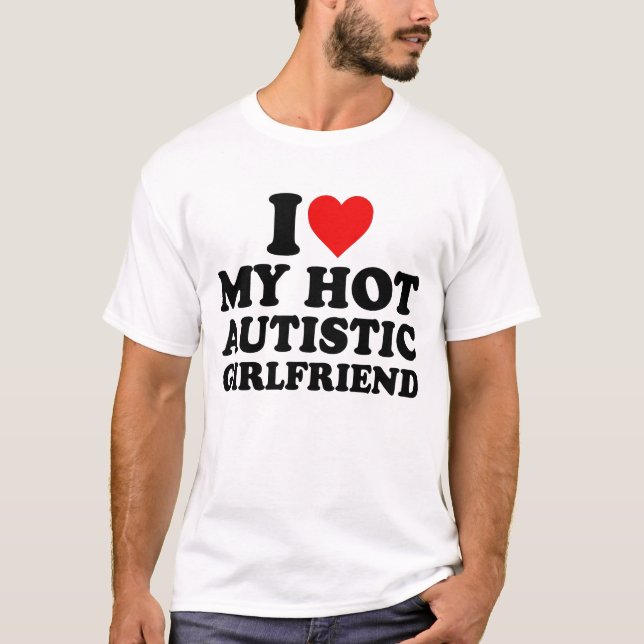 I Kärlek Min Hett Autistic Girlkompis T Shirt (Framsida)