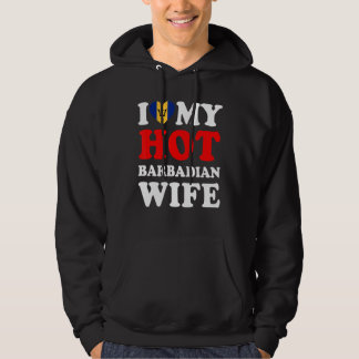 I kärlek Min Hett Barbadiska Maka Make Hoodie