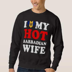 I kärlek Min Hett Barbadiska Maka Make Lång Ärmad Tröja