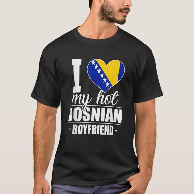 I Kärlek Min Hett Bosnien-Hercegovina, bosnisk boj T Shirt (Framsida)