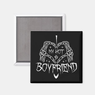 I Kärlek Min Hett Boykompis Halloween Skeleton Fun Magnet