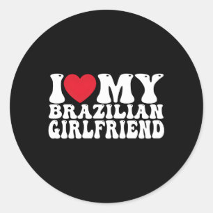 I Kärlek min Hett Brasiliansk vän I Han min brasil Runt Klistermärke