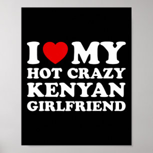 I Kärlek Min Hett Crazy Kenyan Girlkompis Valentin Poster