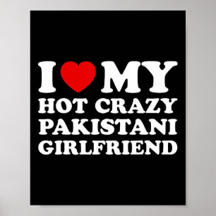 I Kärlek Min Hett Crazy Pakistan Girlkompis Valent Poster