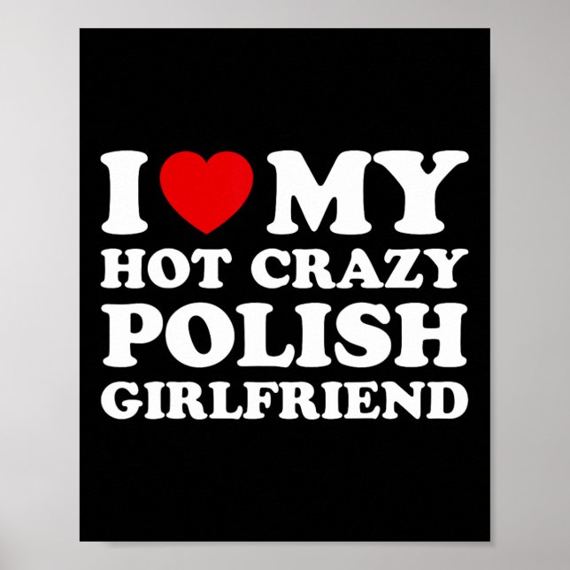 I Kärlek Min Hett Crazy Polska Girlkompis Valentin Poster (Framsidan)
