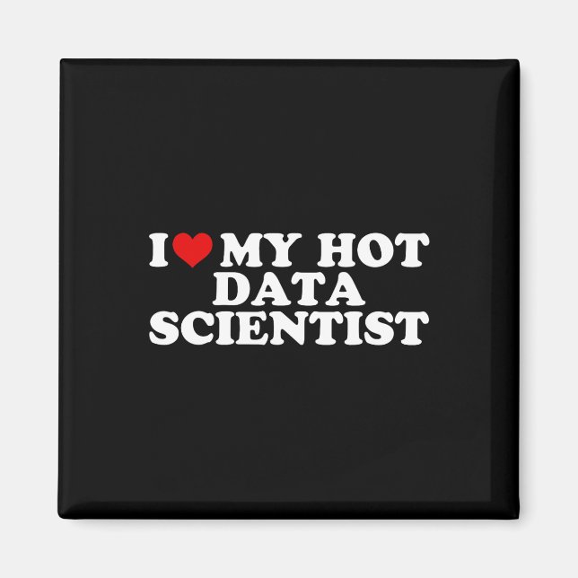 I Kärlek, min Hett Data Scientist Boykompis Couple Magnet (Framsidan)