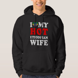 I kärlek Min Hett Etiopiens fru Make Hoodie