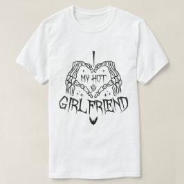 I Kärlek Min Hett Girlvän Halloween Skeleton Funny T Shirt