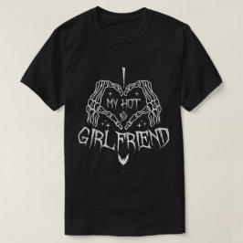 I Kärlek Min Hett Girlvän Halloween Skeleton Funny T Shirt