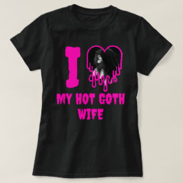 I Kärlek min Hett Goth-kupering Rosa Heart Photo T Shirt