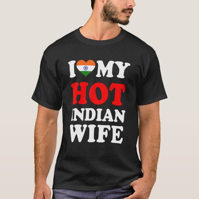 I kärlek Min Hett Indiska frun Funny Make Gift T Shirt (Framsida)