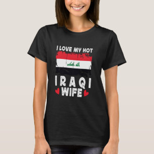 I Kärlek min Hett Iraks hustru makar i Irak Flagga T Shirt