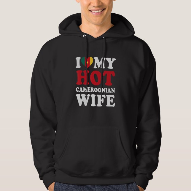 I kärlek Min Hett Kameruns fru Make Hoodie (Framsida)