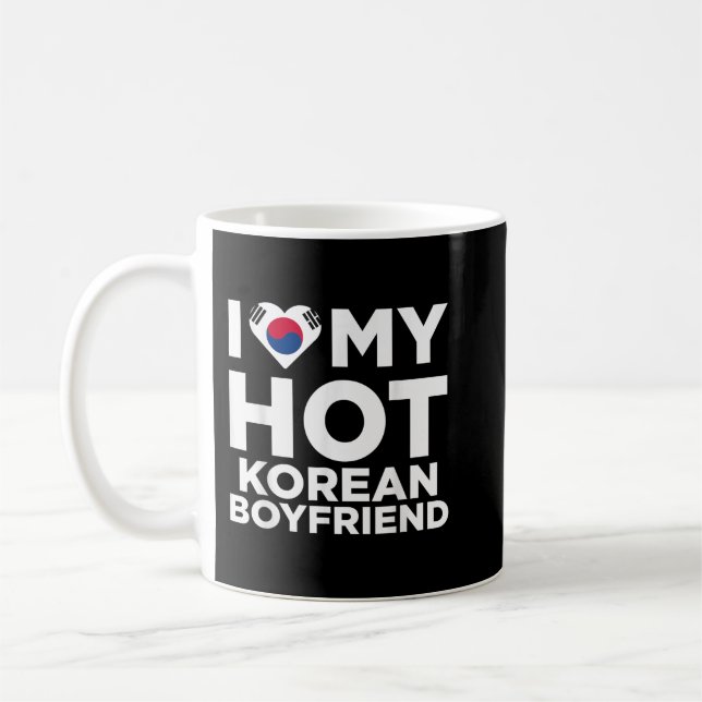 I Kärlek Min Hett Koreansk Boyvän Cute Sydkorea Na Kaffemugg (Vänster)