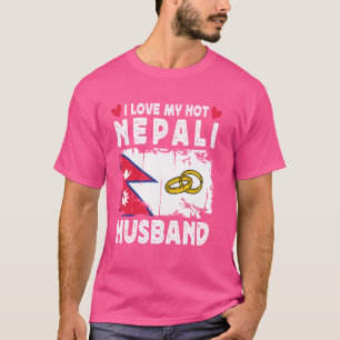 I Kärlek Min Hett Nepali Make Makar Nepal Flagga T Shirt