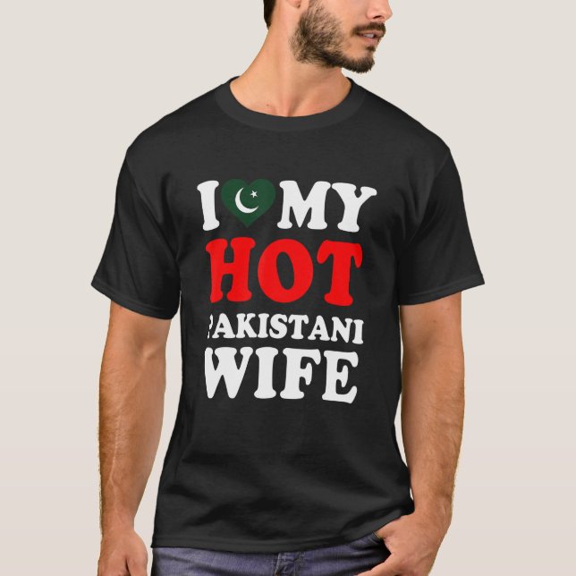 I kärlek Min Hett, Pakistansk fru Make T Shirt (Framsida)