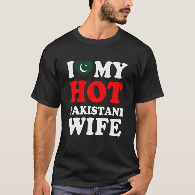 I kärlek Min Hett, Pakistansk fru Make T Shirt (Framsida)