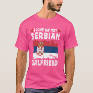 I Kärlek min Hett Serbian Girlkompis Couple Serbie T Shirt