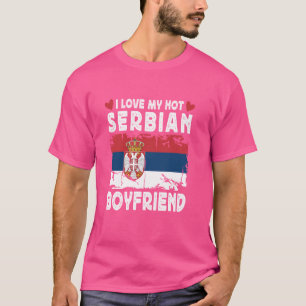 I Kärlek Min Hett Serbiska bojvän lite Serbien Fla T Shirt