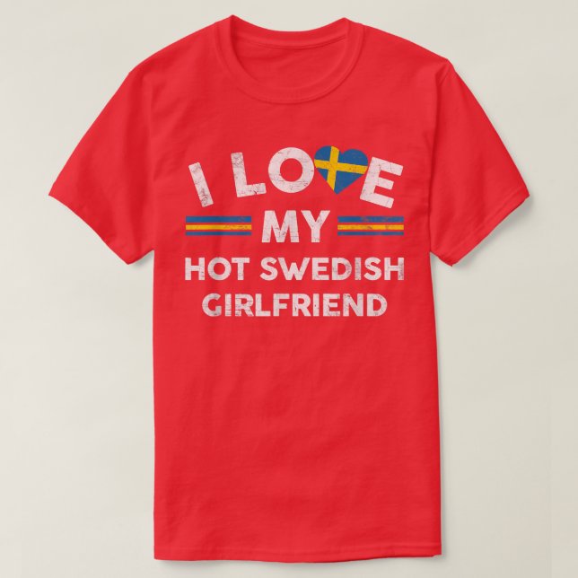 I Kärlek Min Hett Svenska Girlkompis TFlag Graphic T Shirt (Design framsida)