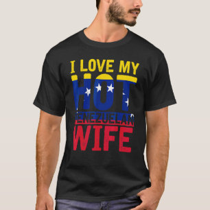 I Kärlek Min Hett Venezuelas fru Venezuela Flagga T Shirt