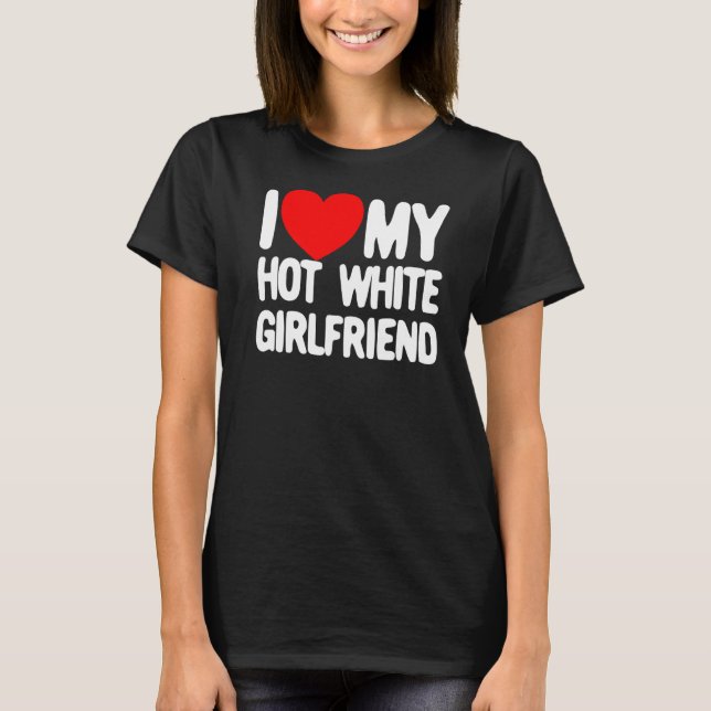 I Kärlek min Hett White Girlkompis Red Heart min H T Shirt (Framsida)