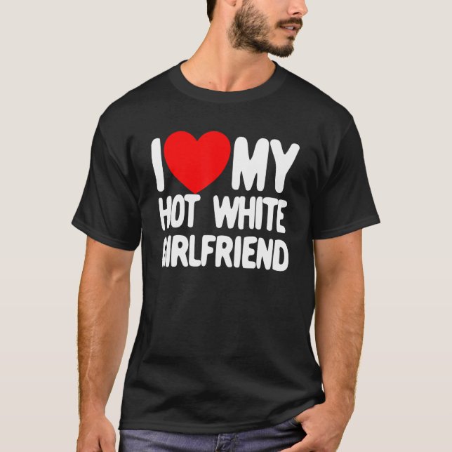 I Kärlek min Hett White Girlkompis Red Heart min H T Shirt (Framsida)