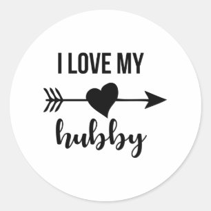 I kärlek min hubby runt klistermärke