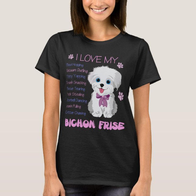 I Kärlek min Hund Bichon Frise T Shirt (Framsida)