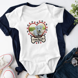 I Kärlek min Hund Cute Red Heart Photo Beige Bone T Shirt