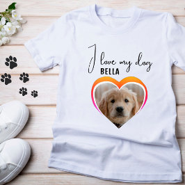 I kärlek min Hund Heart Pet Photo Namn T Shirt