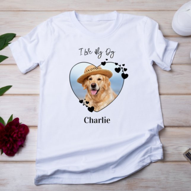 I Kärlek min Hund Heart Pet Photo T Shirt (Skapare uppladdad)