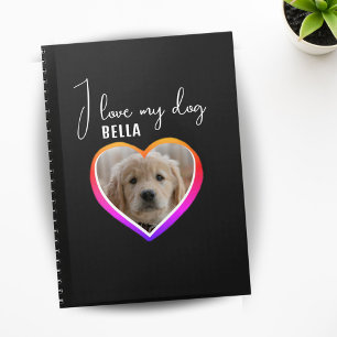 I kärlek min Hund Heart Photo Pet Namn Anteckningsbok