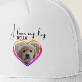 I kärlek min Hund Heart Photo Pet Namn Keps