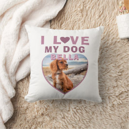 I kärlek min Hund Heart Photo Pet Namn Kudde